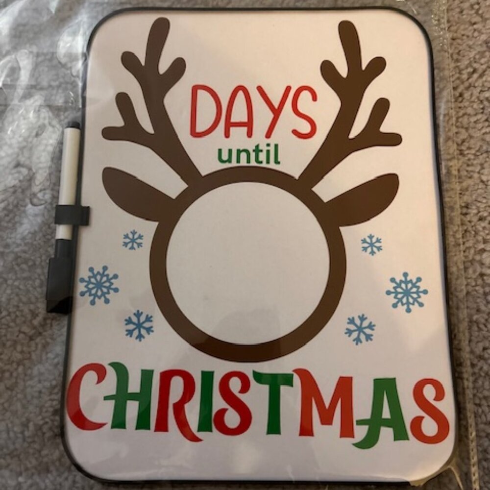 Reindeer Dry Erase Board Christmas Countdown - NWT